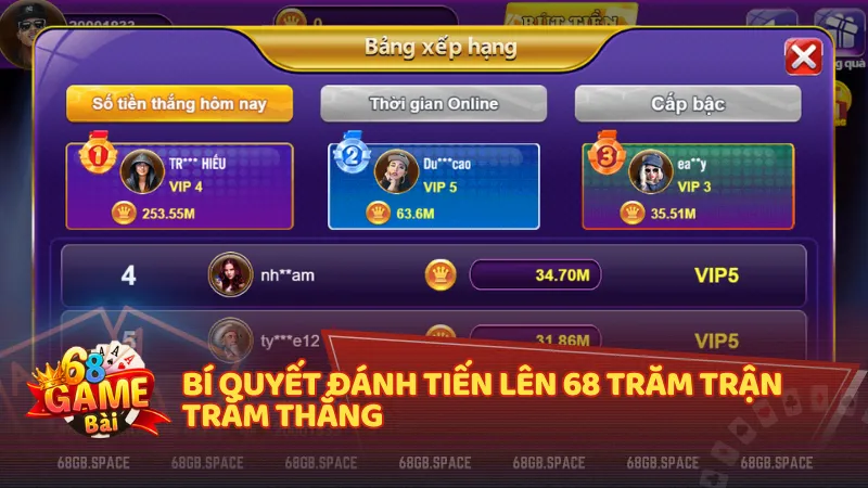 Bí quyết đánh tiến lên 68gamebai trăm trận trăm thắng
