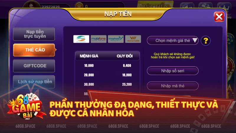 Các quyền lợi hấp dẫn đi kèm từng cấp VIP giúp người chơi gia tăng giá trị thưởng mỗi tuần