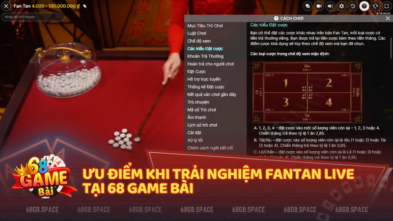 FanTan Live mang đến trải nghiệm cá cược mượt mà, minh bạch và dễ tiếp cận cho mọi đối tượng người chơi.